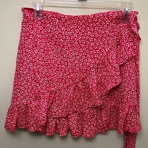 Red Floral Women’s Mini Skirt Size M